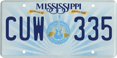 MS license plate CUW335