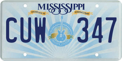 MS license plate CUW347