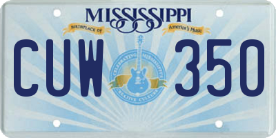 MS license plate CUW350