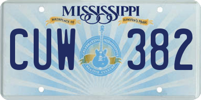 MS license plate CUW382