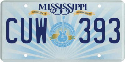 MS license plate CUW393