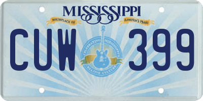 MS license plate CUW399