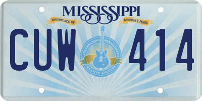 MS license plate CUW414