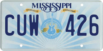 MS license plate CUW426