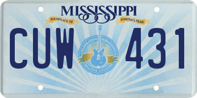 MS license plate CUW431
