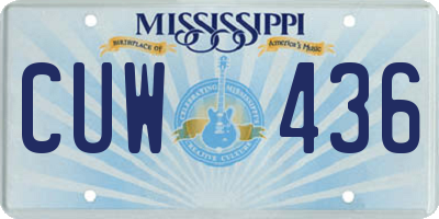 MS license plate CUW436