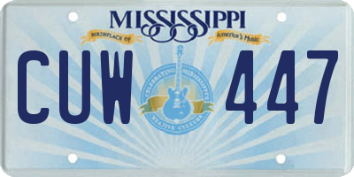 MS license plate CUW447