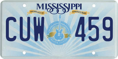 MS license plate CUW459