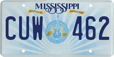 MS license plate CUW462