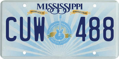 MS license plate CUW488