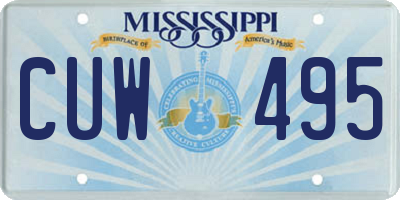 MS license plate CUW495