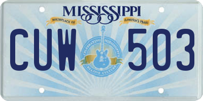 MS license plate CUW503