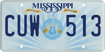 MS license plate CUW513
