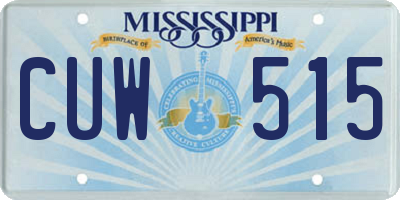 MS license plate CUW515