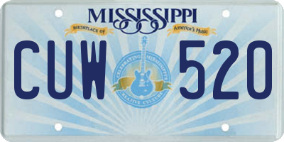 MS license plate CUW520