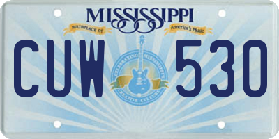 MS license plate CUW530