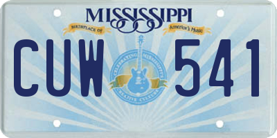 MS license plate CUW541