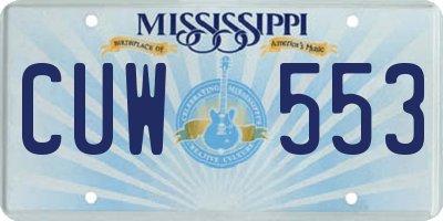 MS license plate CUW553