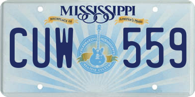 MS license plate CUW559