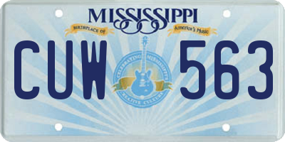 MS license plate CUW563