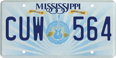 MS license plate CUW564