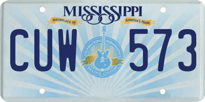 MS license plate CUW573