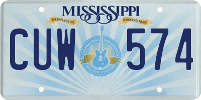MS license plate CUW574