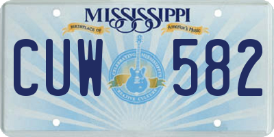 MS license plate CUW582