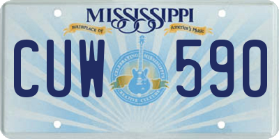 MS license plate CUW590