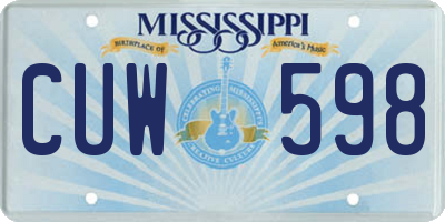 MS license plate CUW598