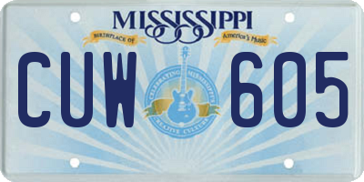 MS license plate CUW605