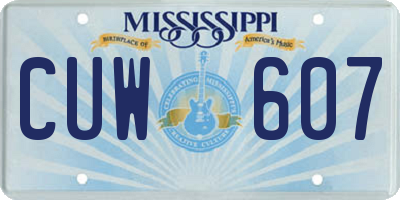 MS license plate CUW607