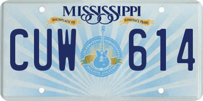 MS license plate CUW614