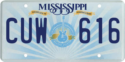 MS license plate CUW616