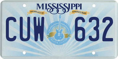 MS license plate CUW632