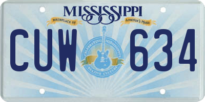 MS license plate CUW634