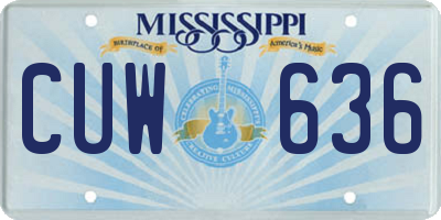 MS license plate CUW636