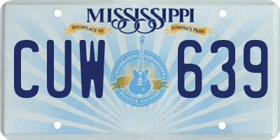 MS license plate CUW639