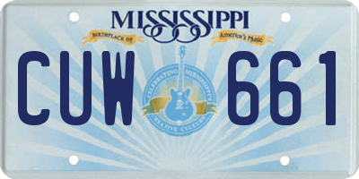 MS license plate CUW661