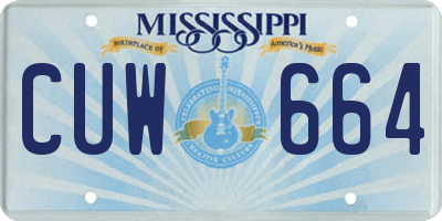 MS license plate CUW664