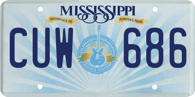 MS license plate CUW686