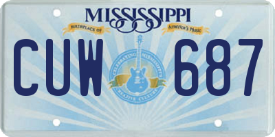 MS license plate CUW687