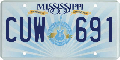 MS license plate CUW691