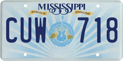 MS license plate CUW718
