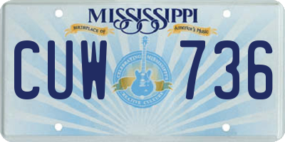 MS license plate CUW736