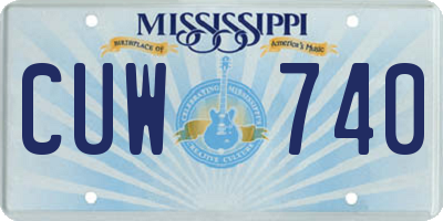 MS license plate CUW740