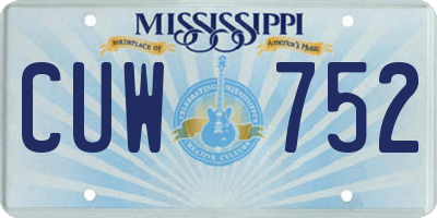 MS license plate CUW752