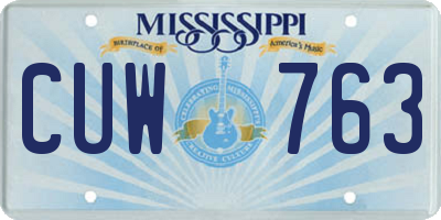 MS license plate CUW763