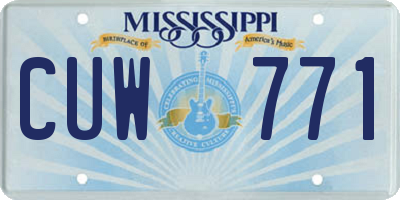 MS license plate CUW771