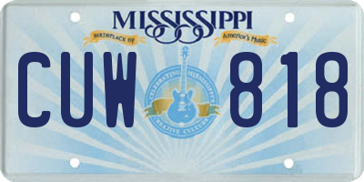 MS license plate CUW818